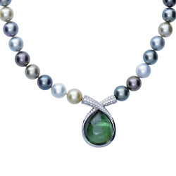 Collier mit grünem...
