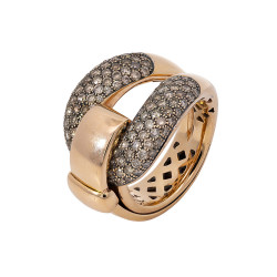 Roségold-Ring mit braunen...
