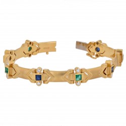 Armband-Gelbgold-Smaragde-Saphire-Brillanten