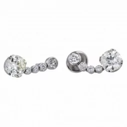 Diamantohrstecker-Platin-Diamanten-Brillanten
