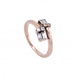 Ring-Roségold-Diamanten-verchiedene Schliffformen