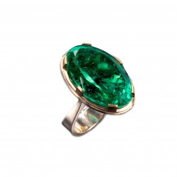 Ring-Smaragd-Gelbgold-SSEF Expertise-Smaragdring