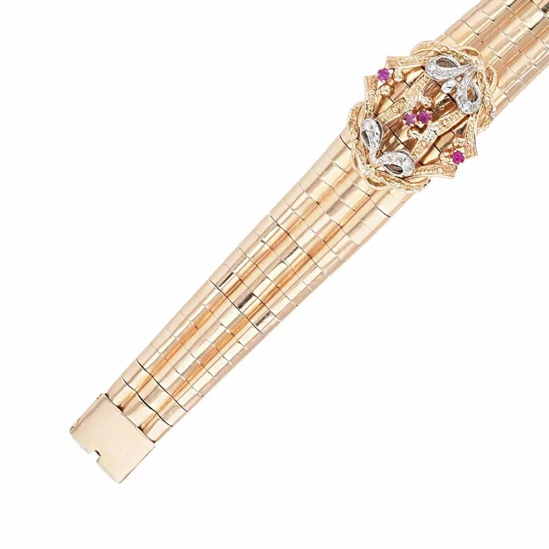 Armband-Roségold-Weißgold-Diamanten-Rubine