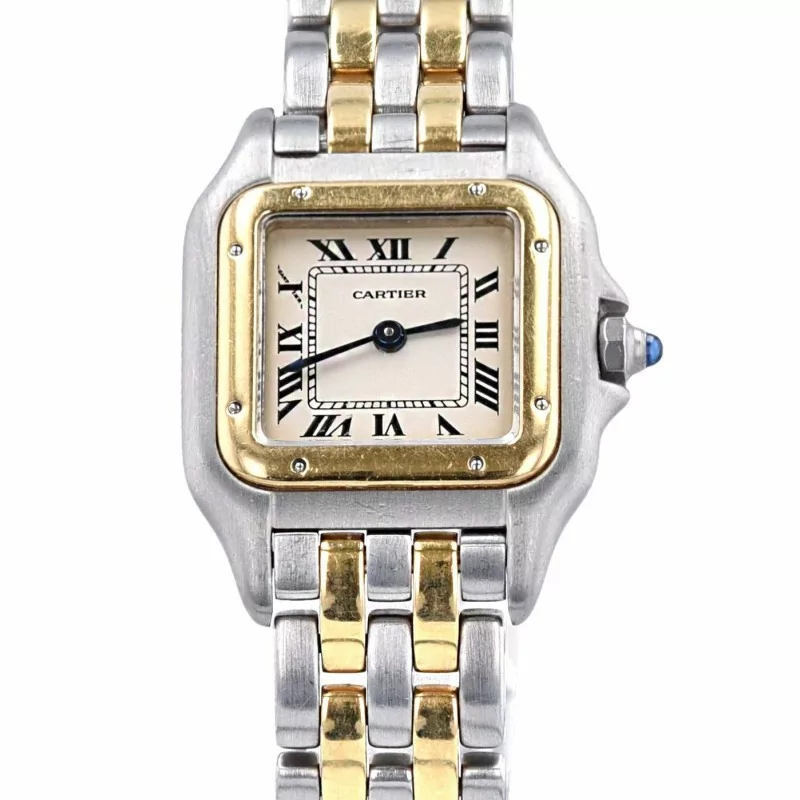 Damenuhr-Cartier-Panthere-Stahl-Gelbgold-Quarz-Uhrwerk-Uhr