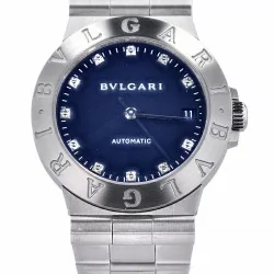 Armbanduhr-Bulgari-Diagono-Edelstahl-Datumsanzeige-Diamanten-Automatik