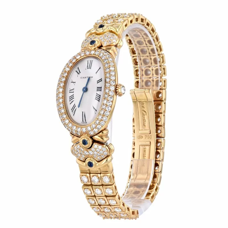 Uhr-Cartier-Baignoire-Gelbgold-Diamanten-Saphire