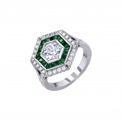 Ring-Platin-Diamant-Smaragde-Smaragdring-Diamantring