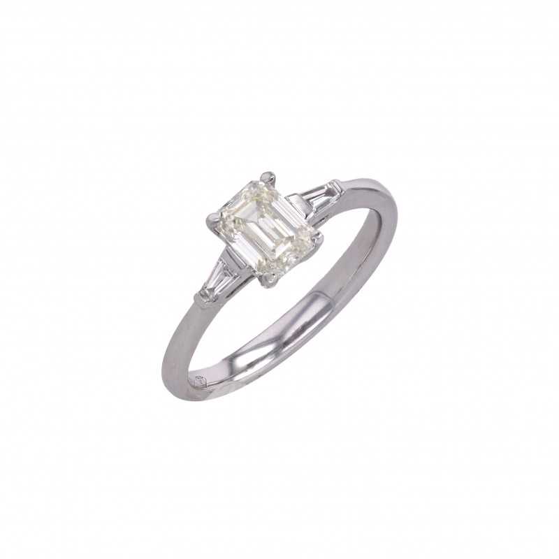 Ring-Weißgold-Diamant-Diamanttrapez-Diamantring-Schmuck