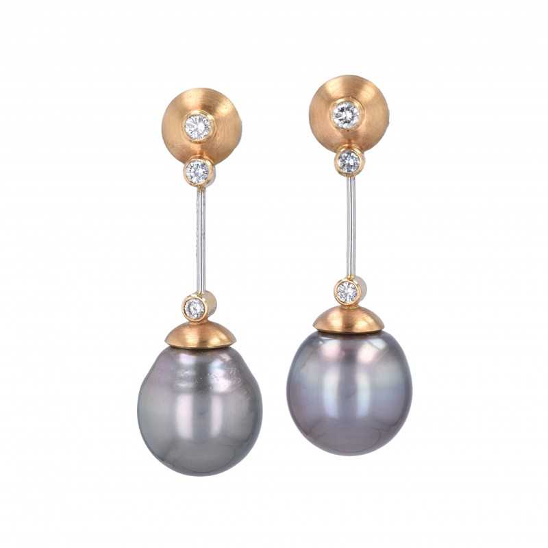 Ohrhänger mit Perlen-K07750-Ohhänger mit Brillanten
