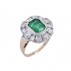 Smaragdring mit Diamanten-K07117