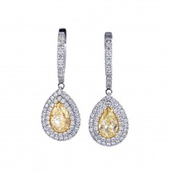 Tropfenförmige Ohrringe mit Diamanten-K07960