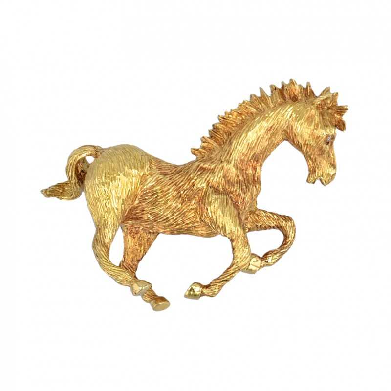Pferdebrosche in Gelbgold-K08064