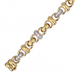 Brillantarmband in Weißgold und Gelbgold-K08139-Detailansicht