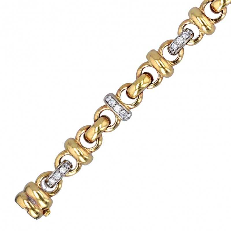Brillantarmband in Weißgold und Gelbgold-K08139-Detailansicht