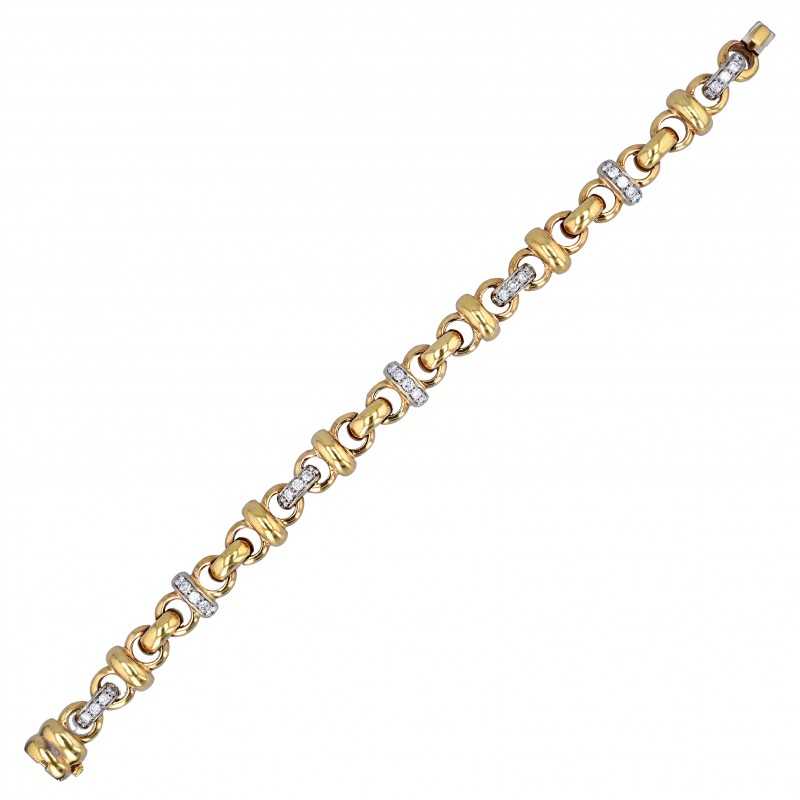 Brillantarmband in Weißgold und Gelbgold-K08139-Gesamtansicht