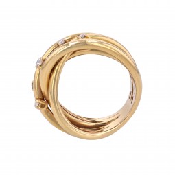 Breiter Ring in Gelbgold mit Brillanten-K08214-Seitenansicht