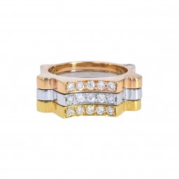 Dreier Ring mit Diamanten-K06205