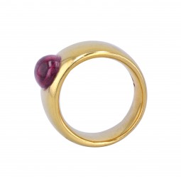 Rubellith Ring in Gelbgold-K04965-Seitenansicht