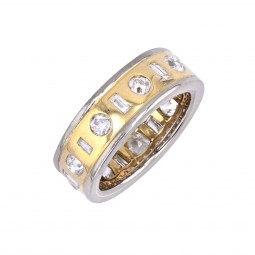 Diamant Ring in Weißgold und Gelbgold-K08253