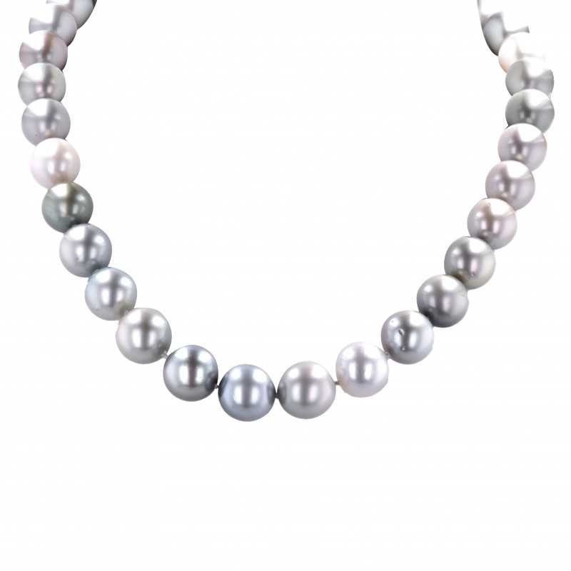 Perlenkette mit Tahitizuchtperlen in Weißgold-K08339-Gesamtansicht