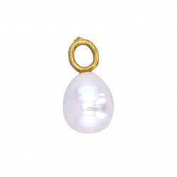 Perlenanhänger mit Zuchtperle in Gelbgold-K08346