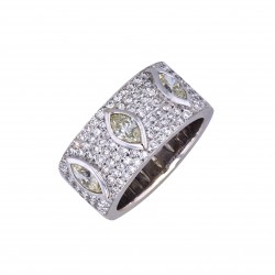 Breiter Ring mit Brillanten und Diamanten-K08356