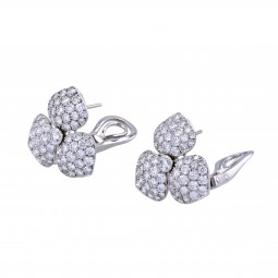 Diamant Ohclips von Tiffany in Blütenform-K08445-Seitenansichtt