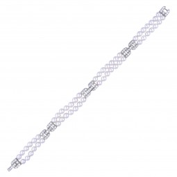 Zweireihiges Perlenarmband von Tiffany mit Brillanten-K08447-Gesamtansicht