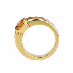 Saphir Ring in Gelbgold-KA2175-Seitenansicht