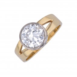 Diamant Ring in Gelbgold und Weißgold-K08368