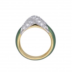 Ring von Tiffany mit Email und Brillanten-K08411-Seitenansicht