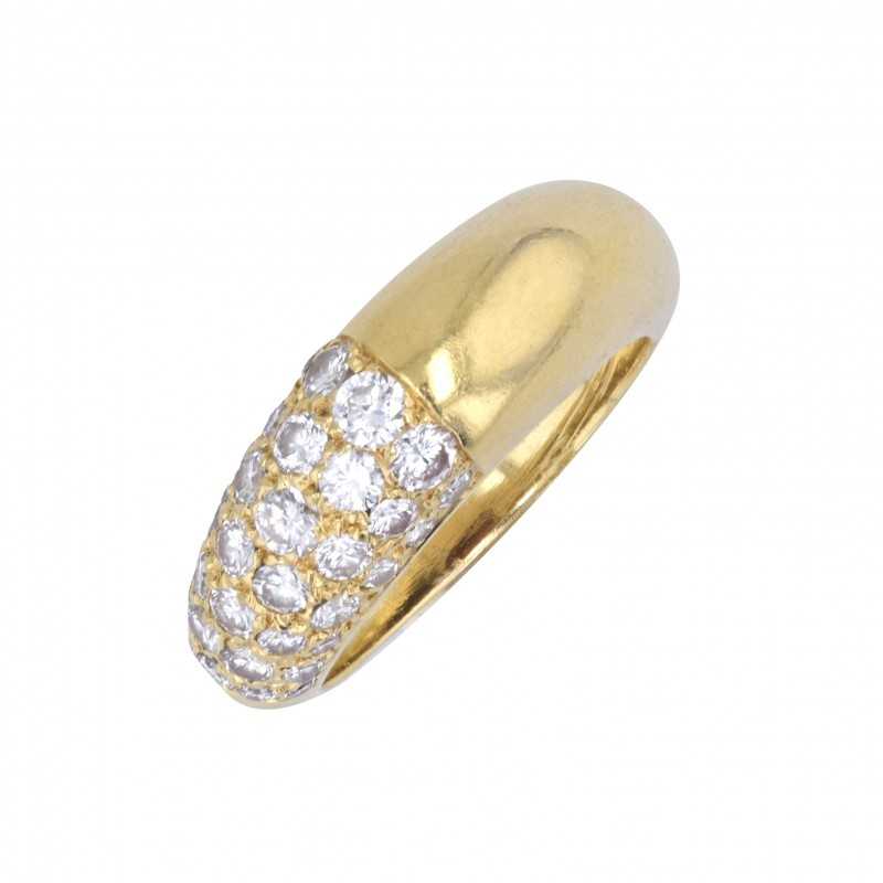 Vintage Ring von Cartier mit Brillanten in Gelbgold-K08497