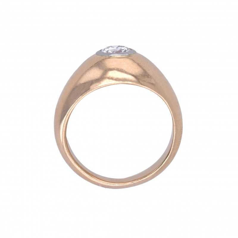 Brillant Ring in Roségold-K08286-Seitenansicht