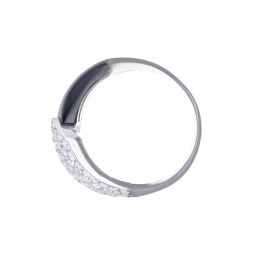 Ring mit Brillanten und Onyx in Weißgold-K08433-Seitenansicht