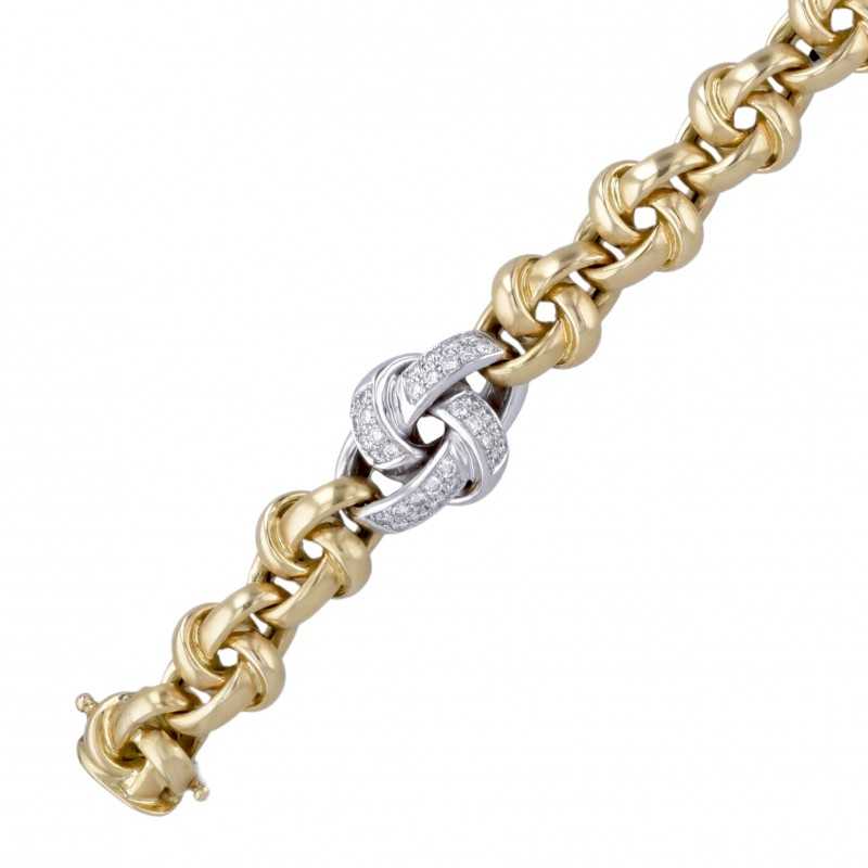 Diamant Armband in Weißgold und Gelbgold-K07567