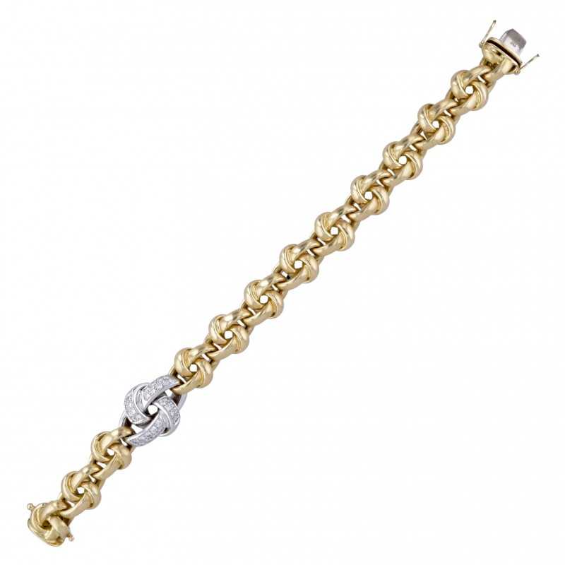 Diamant Armband in Weißgold und Gelbgold-K07567-Gesamtansicht
