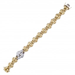 Diamant Armband in Weißgold und Gelbgold-K07567-Gesamtansicht