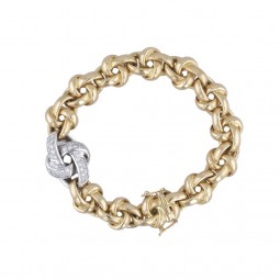 Diamant Armband in Weißgold und Gelbgold-K07567-Rund