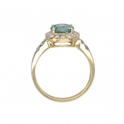 Turmalin Ring in Glebgold mit Brillanten-K08461-Seitenansicht