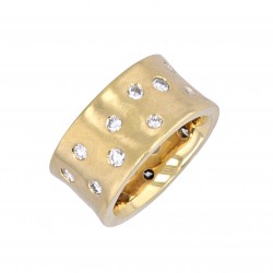 Breiter Ring mit Brillanten in Gelbgold-K08645